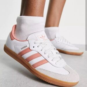 adidas Originals Samba OG sneakers in white and peach